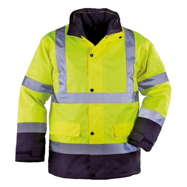 Parka de signalisation 4 en 1 - haute visibilité jaune/marine